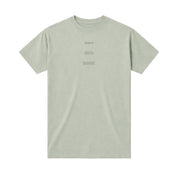 Light green t-shirt with a small logo on a white background