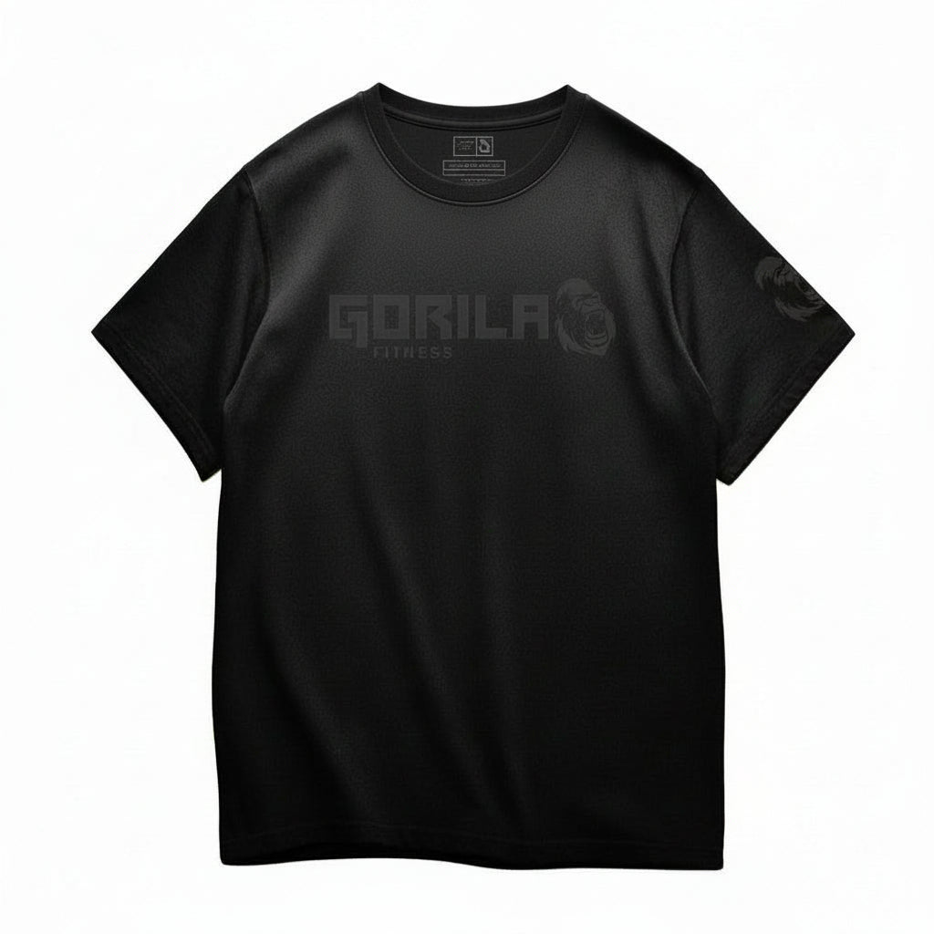 Gorila Original Tee - Stealth Black t-shirt for gym wear with pre-shrunk cotton