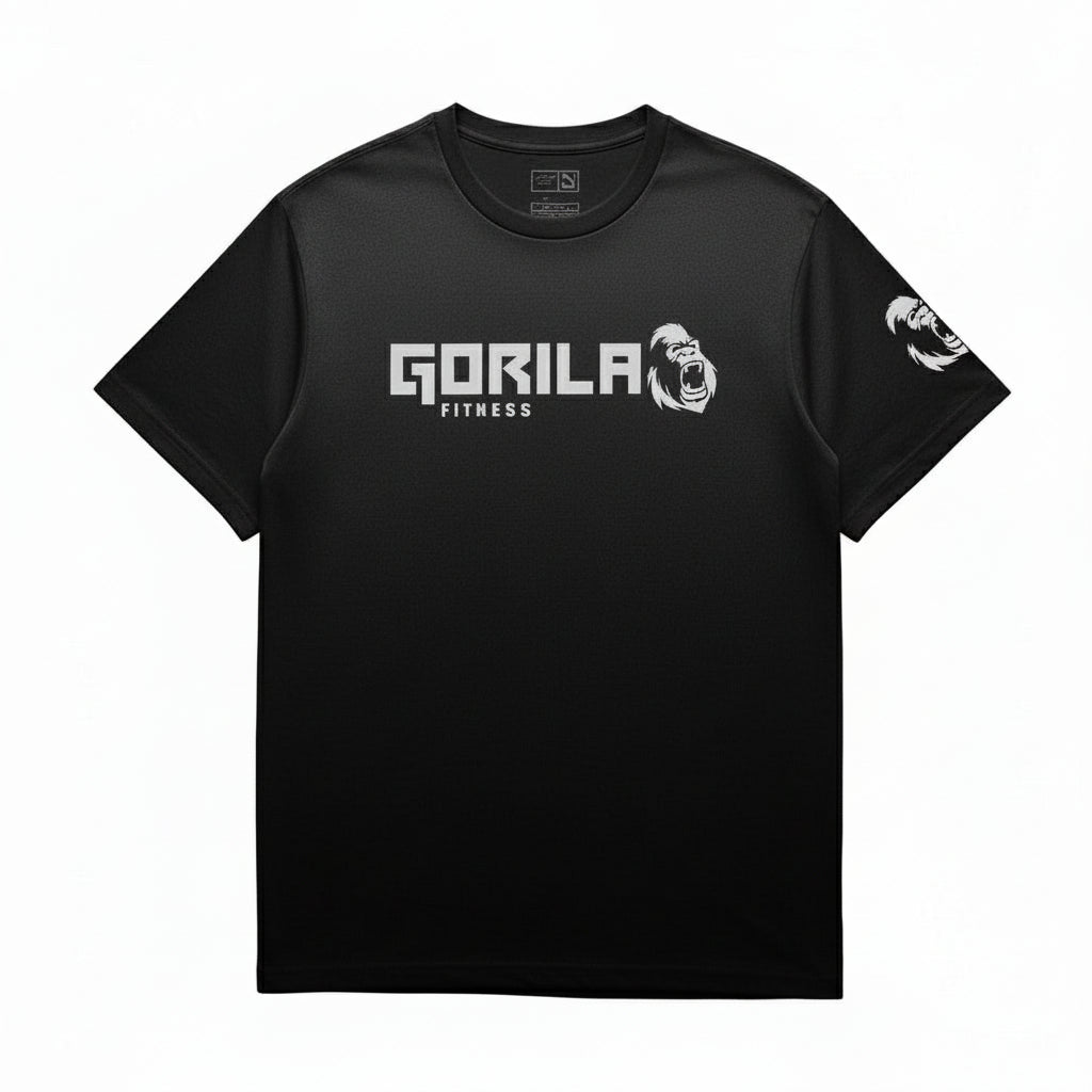 Gorila Original Tee - Black t-shirt for gym wear with pre-shrunk cotton