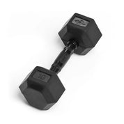 Black Hex Virgin Rubber Dumbbell - 3 to 120 Lbs - Gorila Fitness 