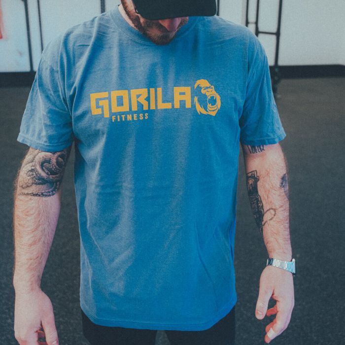 Gorila Os Original Tee - Blue premium gym apparel for strength training