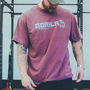Gorila Os Original Tee - Berry t-shirt for gym wear with pre-shrunk cotton