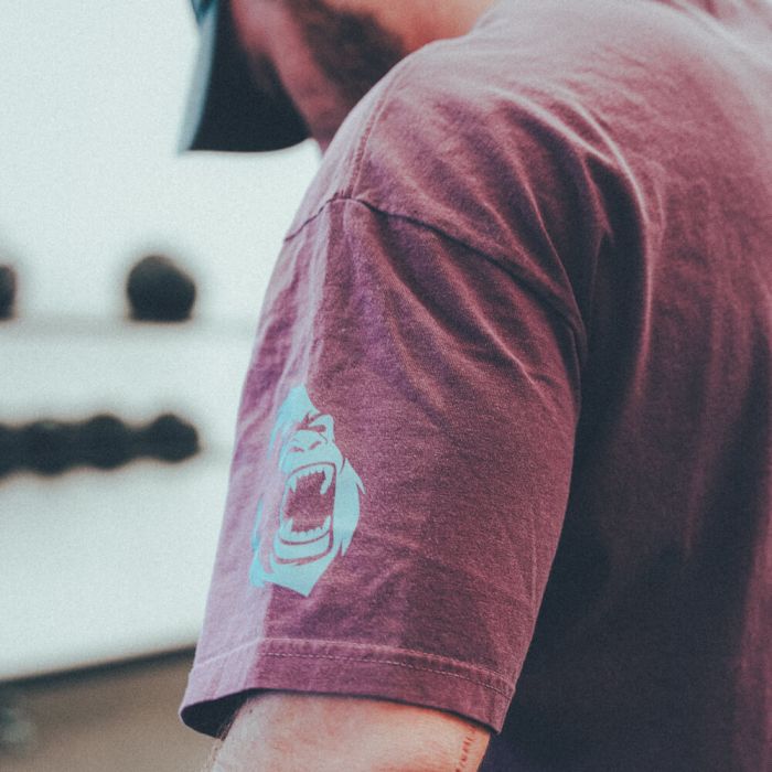 Gorila Os Original Tee - Berry t-shirt built for everyday training with pre-shrunk cotton