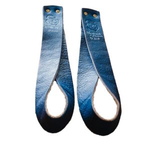 GORILA OLY LEATHER LIFTING STRAPS - BLUE - PAIR