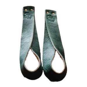 GORILA OLY LEATHER LIFTING STRAPS - GREEN - PAIR
