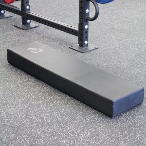 The World Exclusive Floor Press Bench - Canadian made - Product shot angled on floor. Black on Black