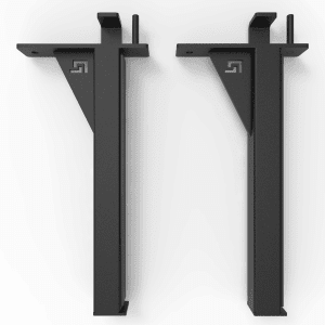 Canadian-made spotter arms for Silverback 2.5" racks, displayed in an upright position showcasing the Gorila logo and robust steel construction